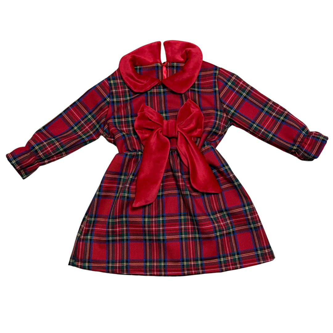 Abito tartan bimba fiocco